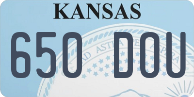 KS license plate 650DOU