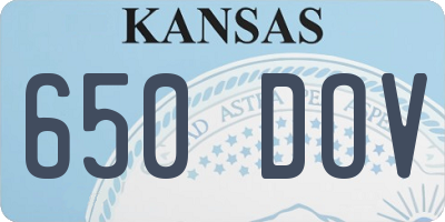 KS license plate 650DOV