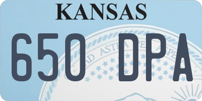 KS license plate 650DPA