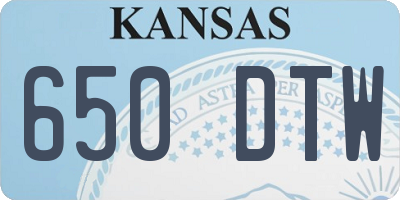 KS license plate 650DTW