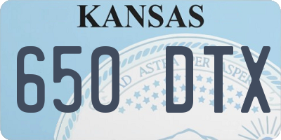 KS license plate 650DTX