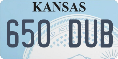 KS license plate 650DUB