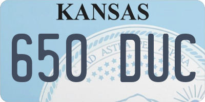 KS license plate 650DUC