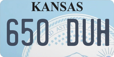 KS license plate 650DUH