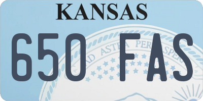 KS license plate 650FAS