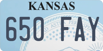 KS license plate 650FAY