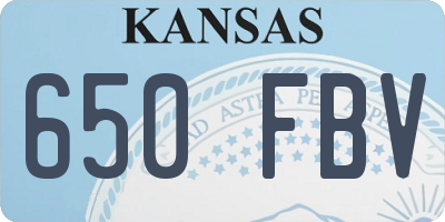 KS license plate 650FBV