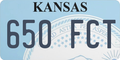 KS license plate 650FCT