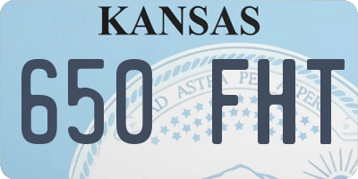 KS license plate 650FHT