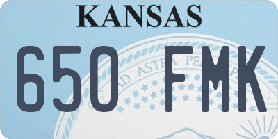KS license plate 650FMK