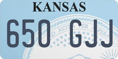 KS license plate 650GJJ