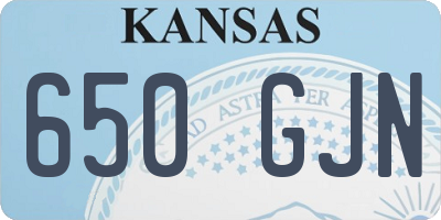 KS license plate 650GJN