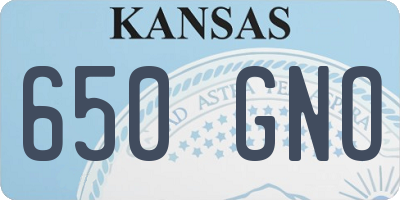 KS license plate 650GNO