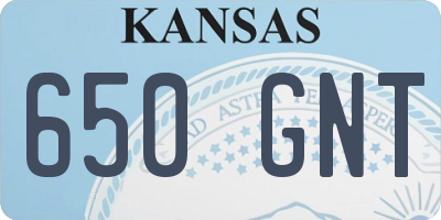 KS license plate 650GNT