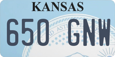 KS license plate 650GNW