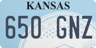 KS license plate 650GNZ
