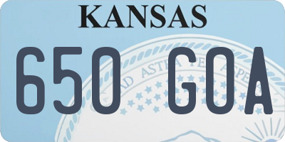 KS license plate 650GOA