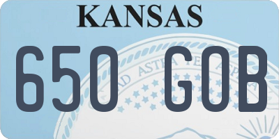 KS license plate 650GOB