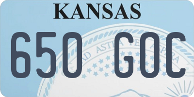 KS license plate 650GOC