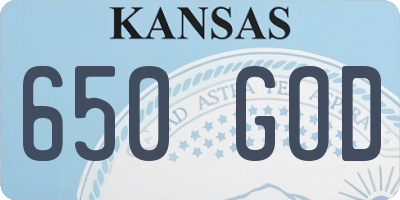KS license plate 650GOD