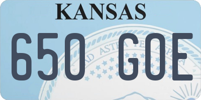 KS license plate 650GOE