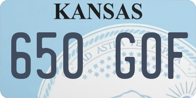 KS license plate 650GOF