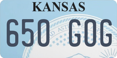 KS license plate 650GOG