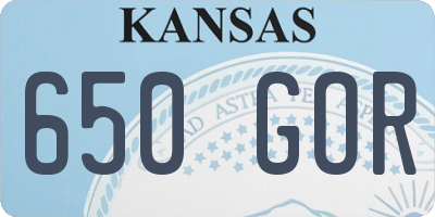 KS license plate 650GOR