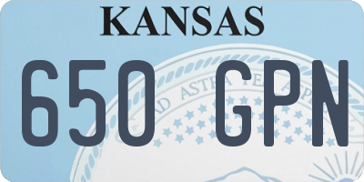 KS license plate 650GPN