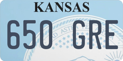 KS license plate 650GRE