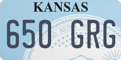 KS license plate 650GRG