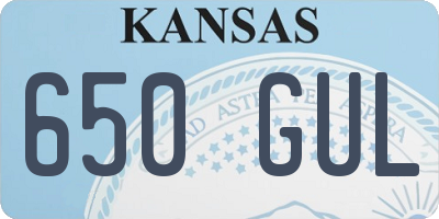 KS license plate 650GUL