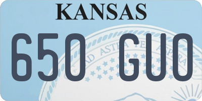 KS license plate 650GUO