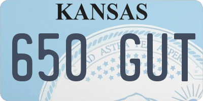 KS license plate 650GUT