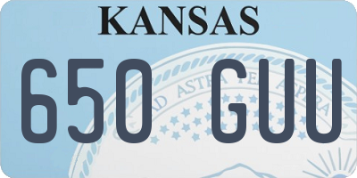 KS license plate 650GUU