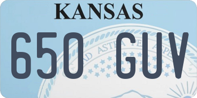 KS license plate 650GUV