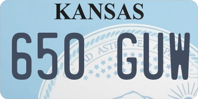 KS license plate 650GUW