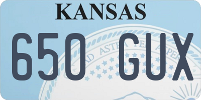 KS license plate 650GUX