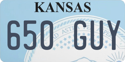 KS license plate 650GUY