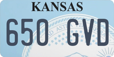 KS license plate 650GVD