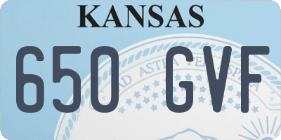 KS license plate 650GVF