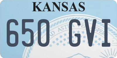 KS license plate 650GVI