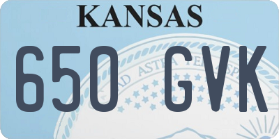 KS license plate 650GVK