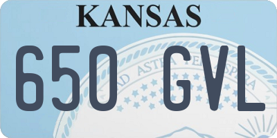 KS license plate 650GVL