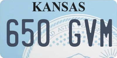 KS license plate 650GVM