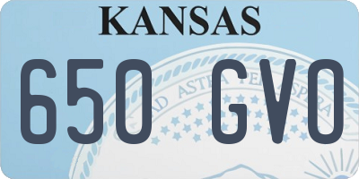 KS license plate 650GVO