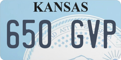 KS license plate 650GVP