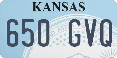 KS license plate 650GVQ