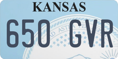 KS license plate 650GVR