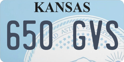 KS license plate 650GVS